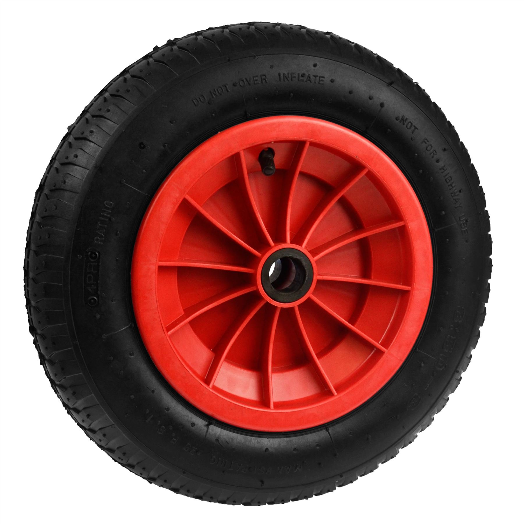 Ketobarrow Red 14 Wheelbarrow Wheel Tyre Launching 3.50 - 8 Light Weight 4Ply Te633