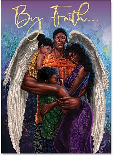 African American Expressions - Juego de tarjetas de Navidad en relieve en caja - Diseños religiosos tradicionales - Juego de 15 tarjetas (5x7) con disponible en Yaxa Peru