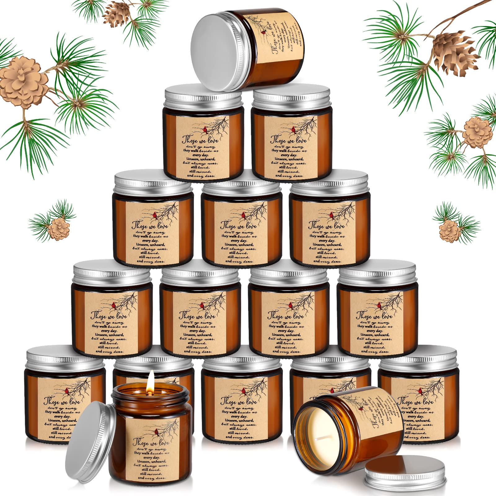 50 Pcs Sympathy Candles Bulk 