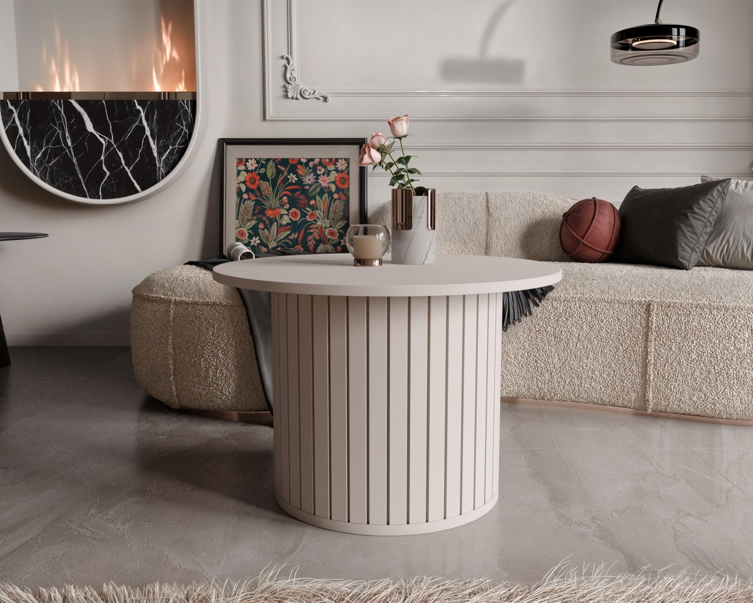 Runder Couchtisch SENTO 70 x 46,7 cm Kaschmir