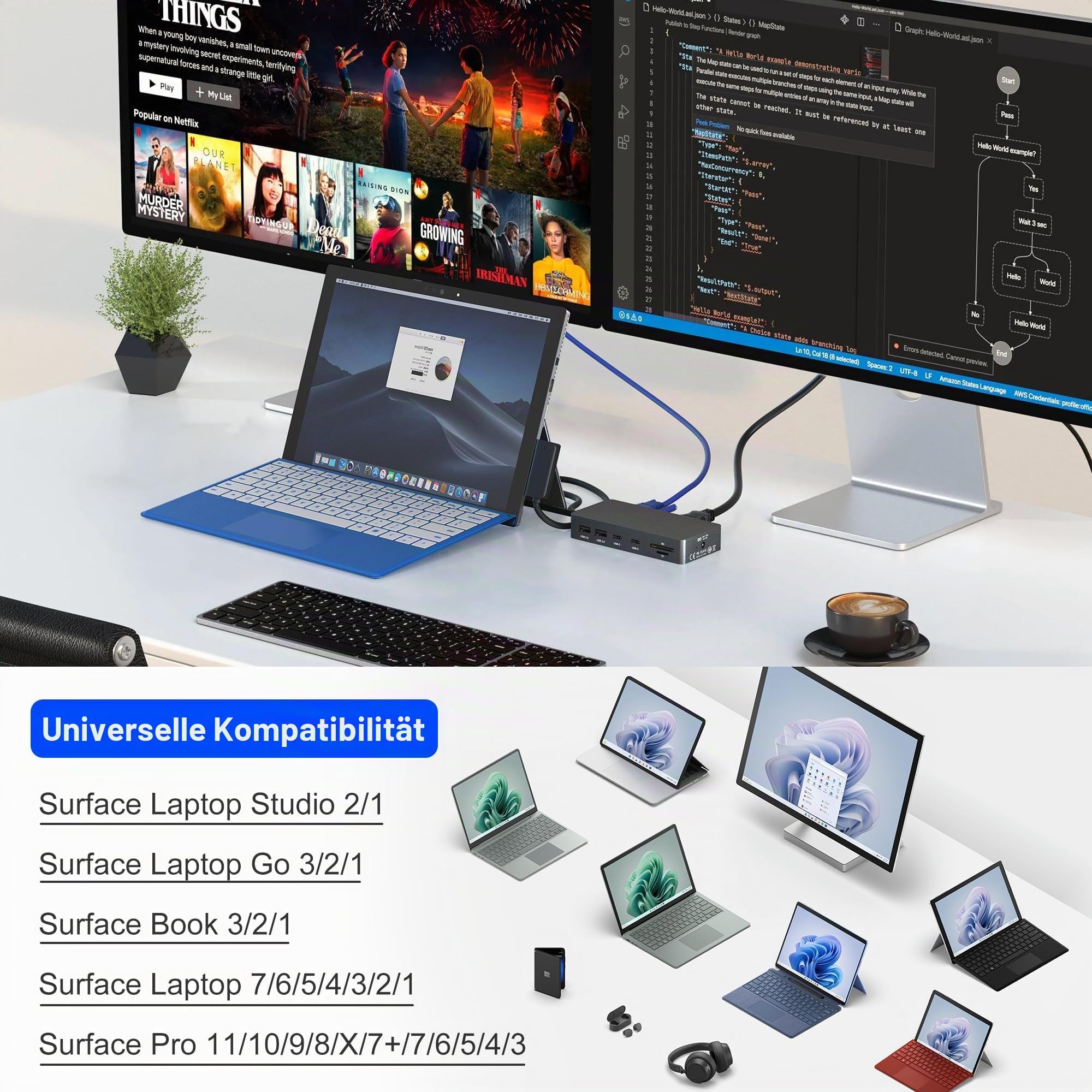 Microsoft Surface Dock stacja dokująca z trzema wyświetlaczami 4K 60 zdjęcie 7