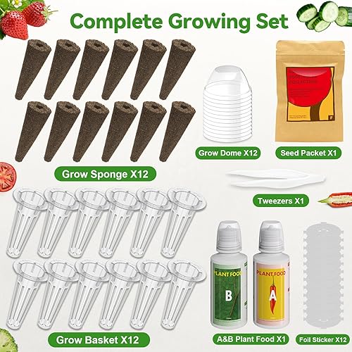 Miniatura 31 de inbloom Kit de 12 cápsulas de semillas de verduras para ensalada AeroGarden, Ahopegarden, jardín hidropónico con espinacas, Buttercrunch, lechuga