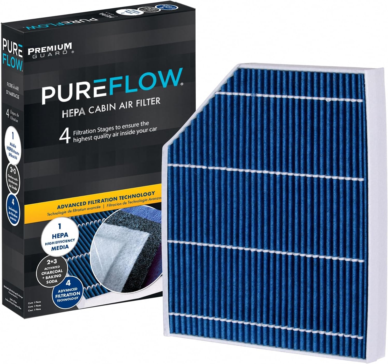 PureFlow HEPA Cabin Air Filter PC6071HX | Fits 2019-2025 Porsche Macan, 2010-2017 Audi Q5, 2009-2016 A4 Quattro, A4, 2010-2017 A5 Quattro, 2010-2018 S4, S5, 2010-2015 A5, Recirculation
