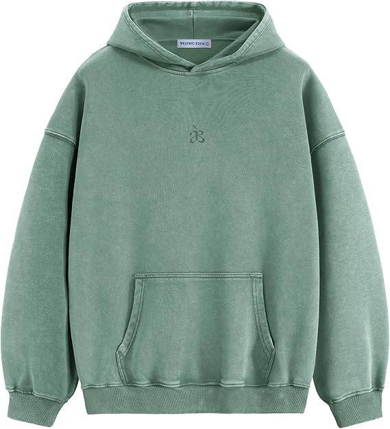 Aelfric Eden Washed Plain Hoodies For Men Women Vintage Acid Wash Oversized Sweatshirts Casual Streetwear Pullover Hoodie