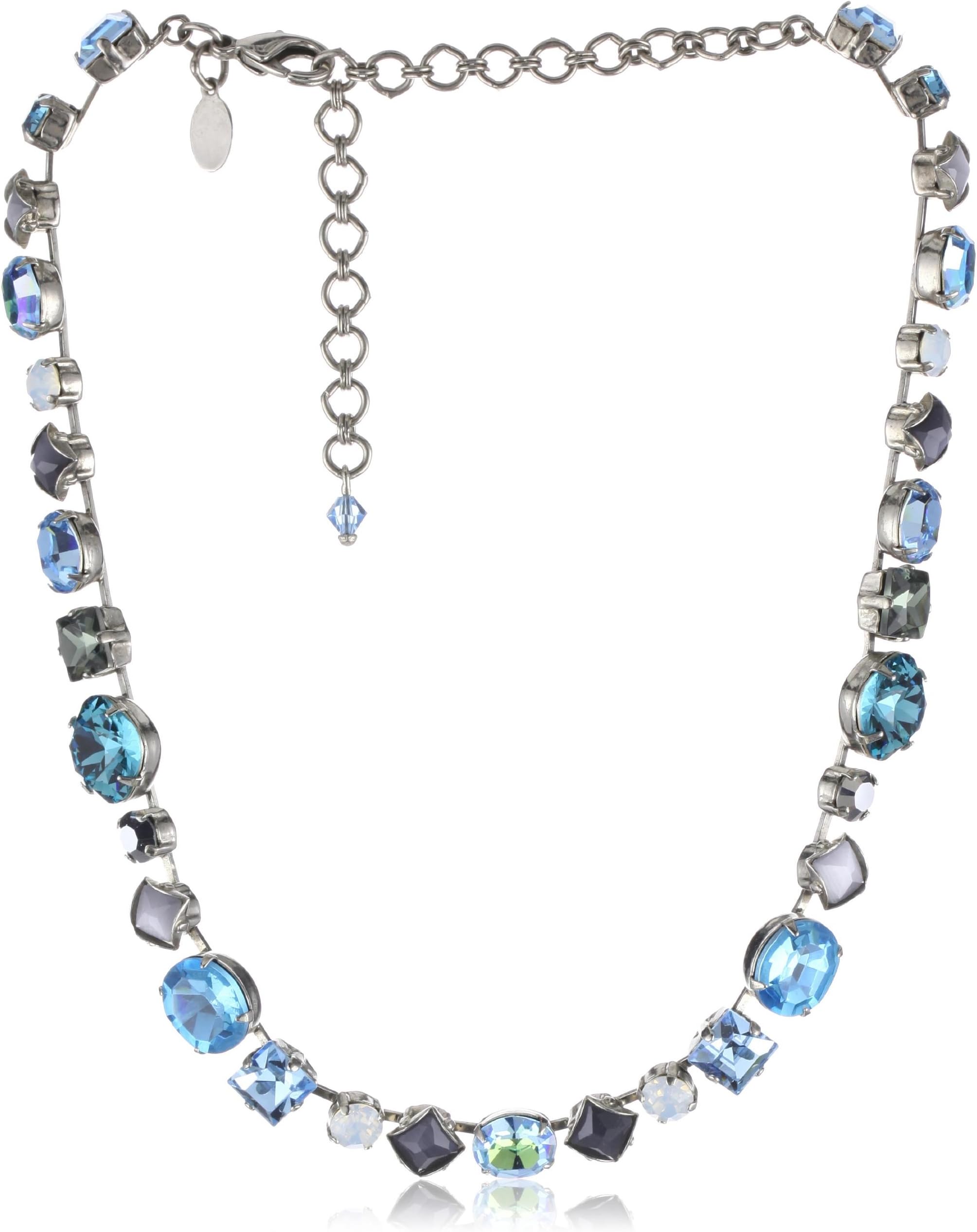 Sorrelli "Salt Water" Bold Multi Shaped Large crystals Necklace, 14" + 4"extender
