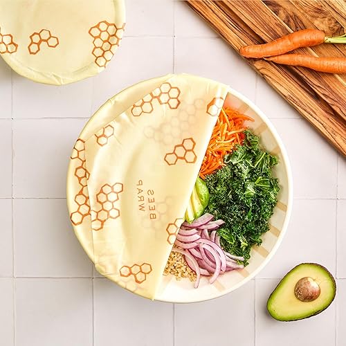 Miniatura 69 de Bee's Wrap, paquete variado de 3 envoltorios ecológicos y reutilizables para transportar comida Paquete de 3 panales