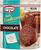 Dr. Oetker Bolo Tradicional Sabor Chocolate, Fácil Preparo, Mistura Pronta para Massa, Sobremesa Fofinha e Saborosa, 400g