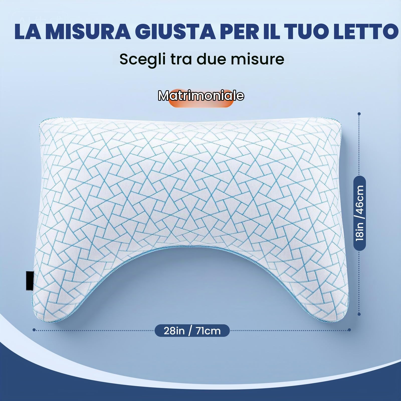 A-Pce Cuscino Memory Foam Regolabile, con Supporto Collo, Misura Queen*2 | Curva Ergonomica, Altezza/Fermezza Regolabile, Rivestimento Reversibile Lavabile, Lato Bambù & Lato Fresco, OEKO-TEX