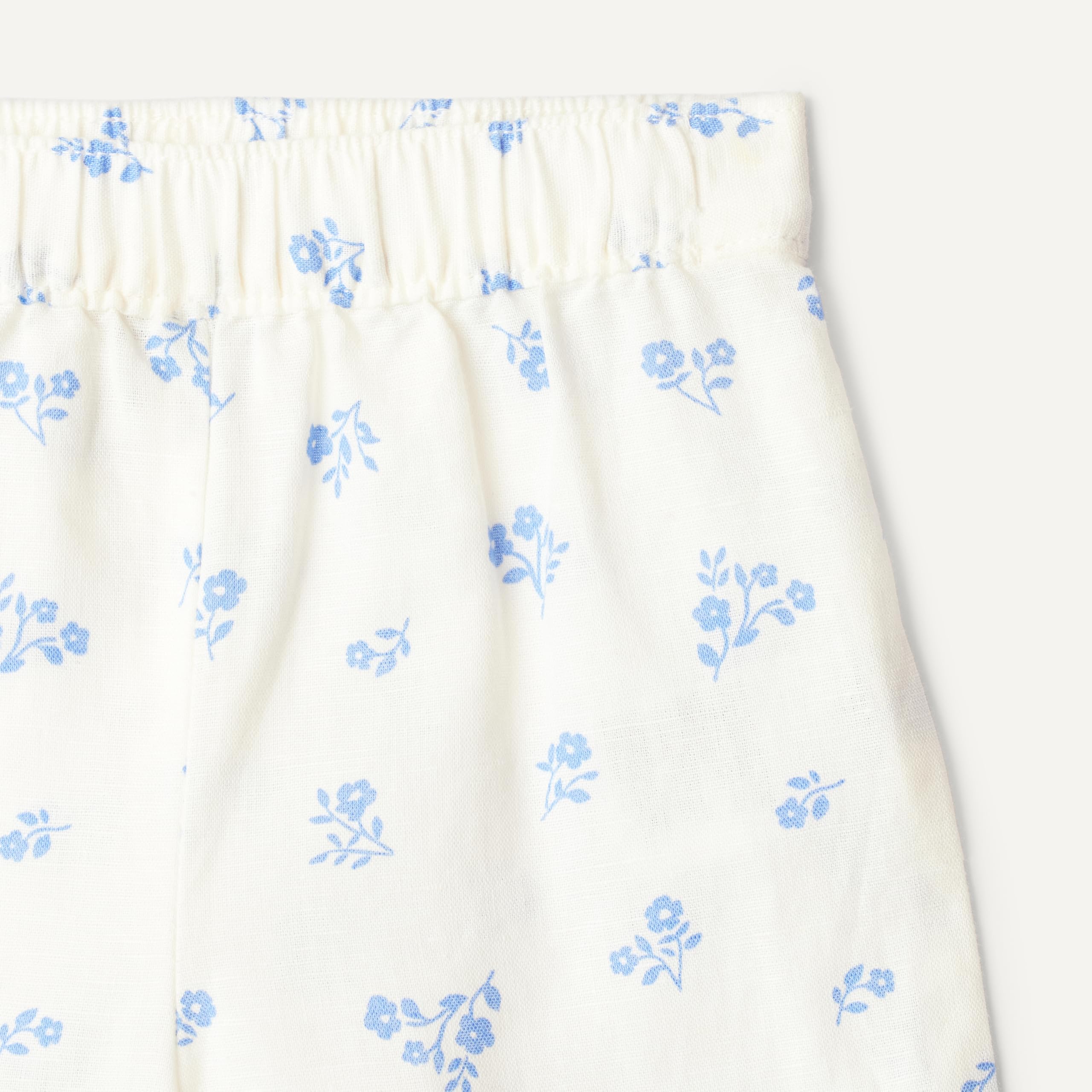 Amazon Essentials x Sofia Grainge Pantaloni Pull-On a Gamba Larga in Cotone e Lino, con Volant Unisex - Bimbi 0-24