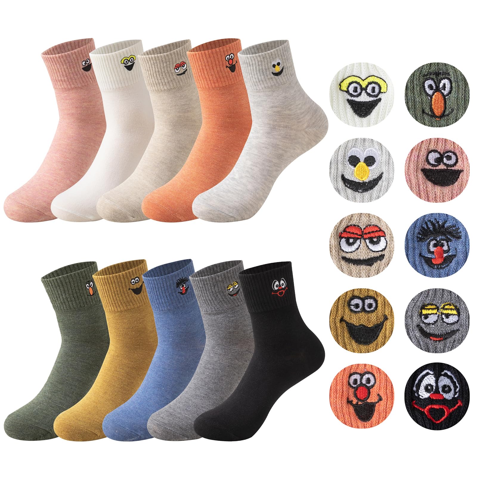 Sporzin Calzini Donna 10 Paia Calzini Cotone Donna Calzini Divertenti Calzini Donna Cotone Calze Colorate