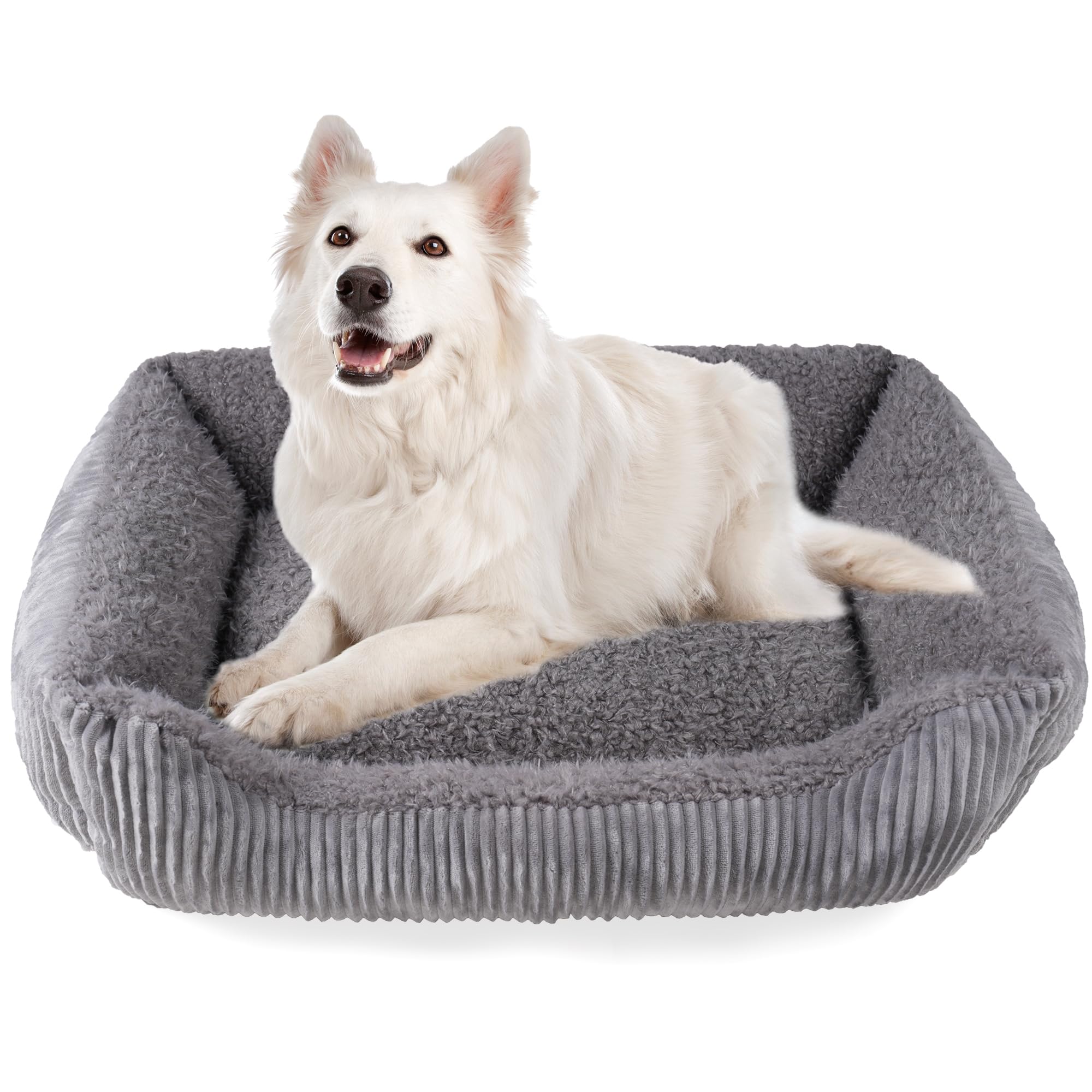 TWDEPART Sofá cama para perro, cama para cachorros, perros y gatos (gris, pequeño) (gris claro, L)
