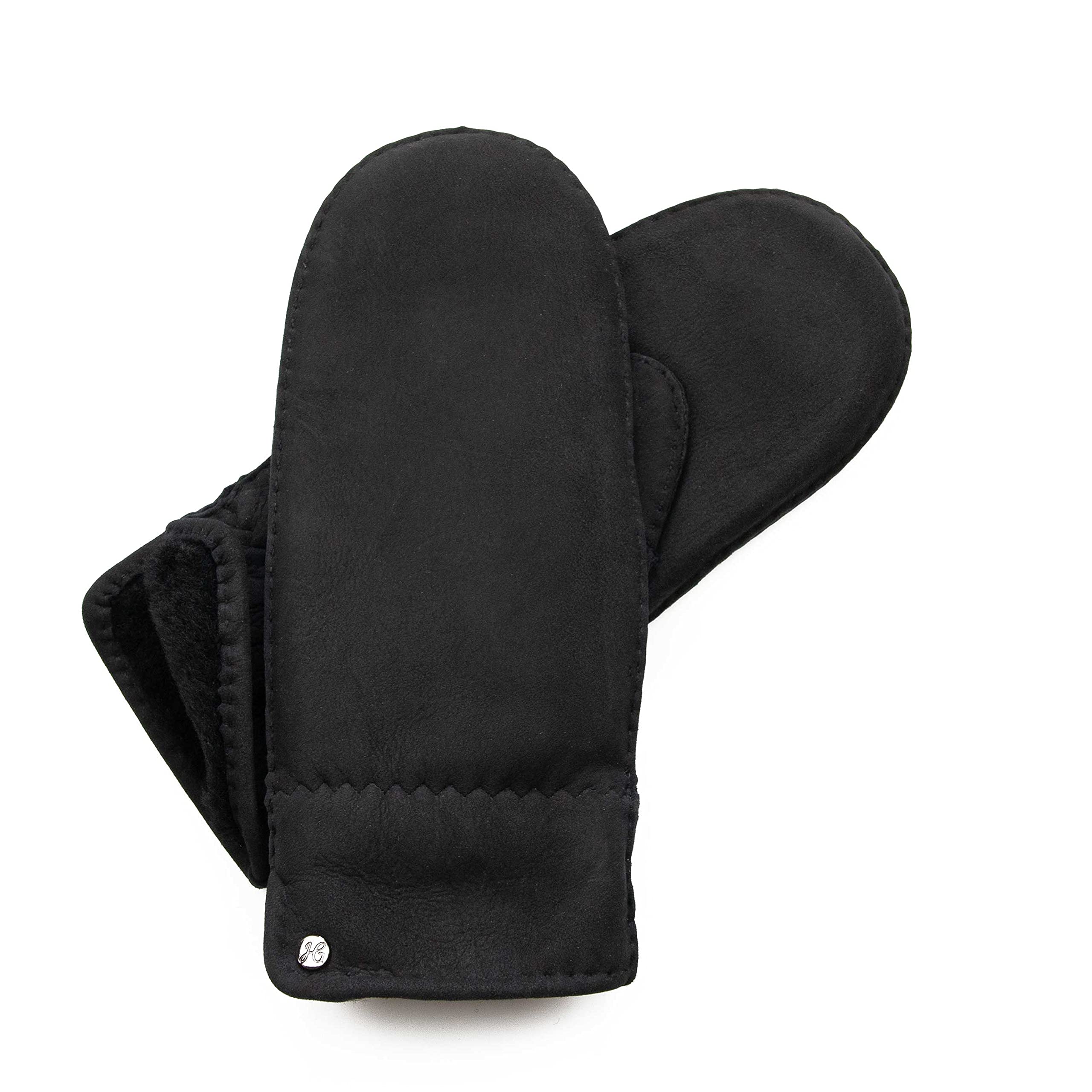 Lammfell-Fäustlinge aus spanischem Merino Lammfell, extra weich, handgenäht, Damen, Lammfellhandschuhe, Fausthandschuhe, Lederhandschuhe…