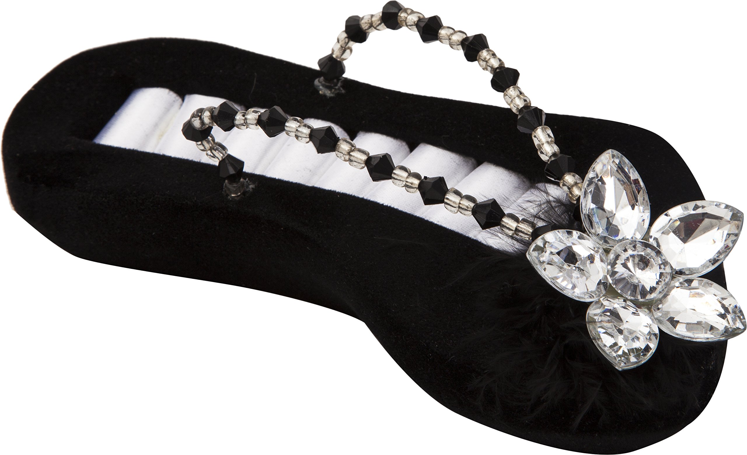 mauro ferretti Portabigiotteria Shoe Black, 17 x 7.8 x 5.5 cm Resin, Black