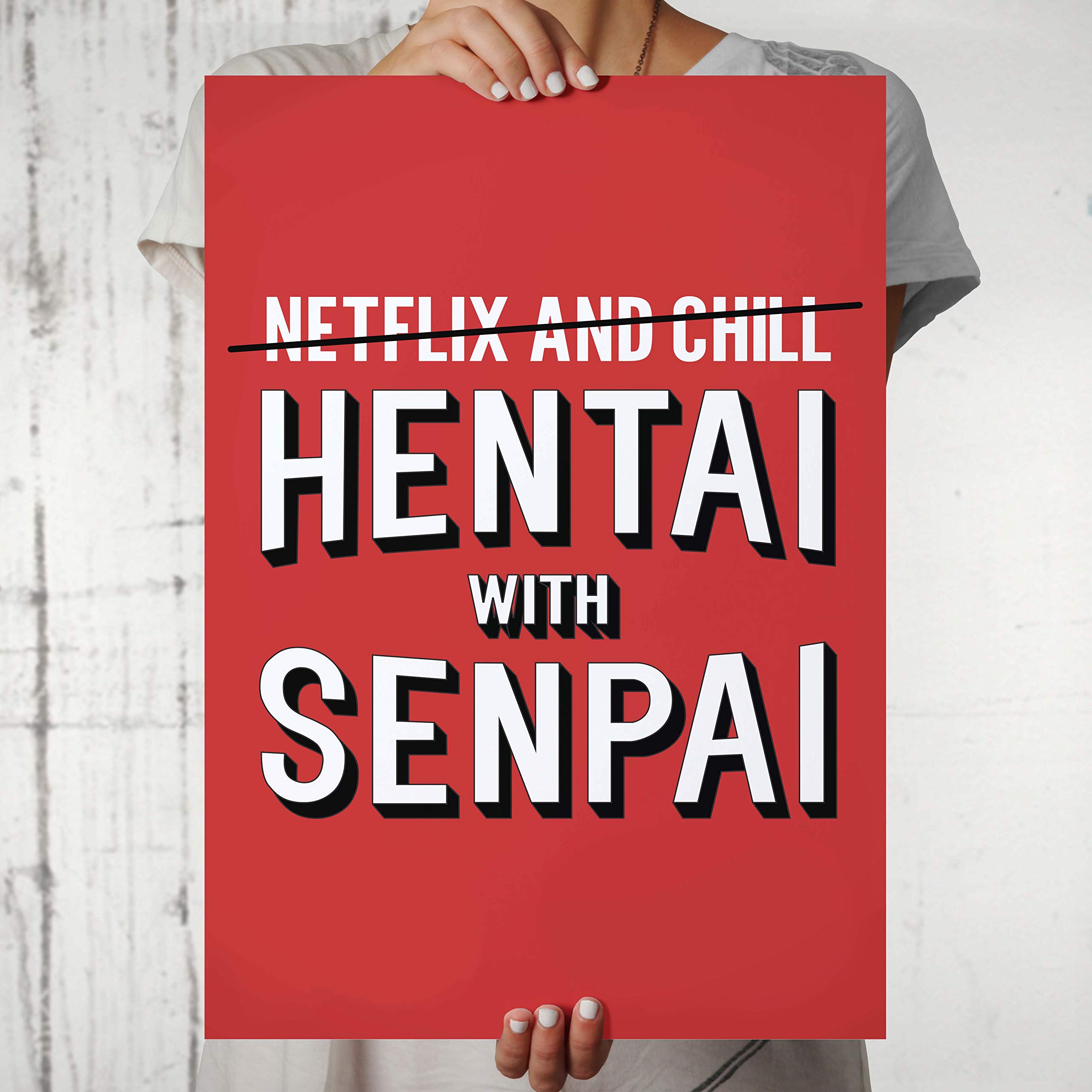 MCSID RAZZ Anime Hentai with Senpai Anime Poster for Home and Office India| [Frame Not Included, Size A3]