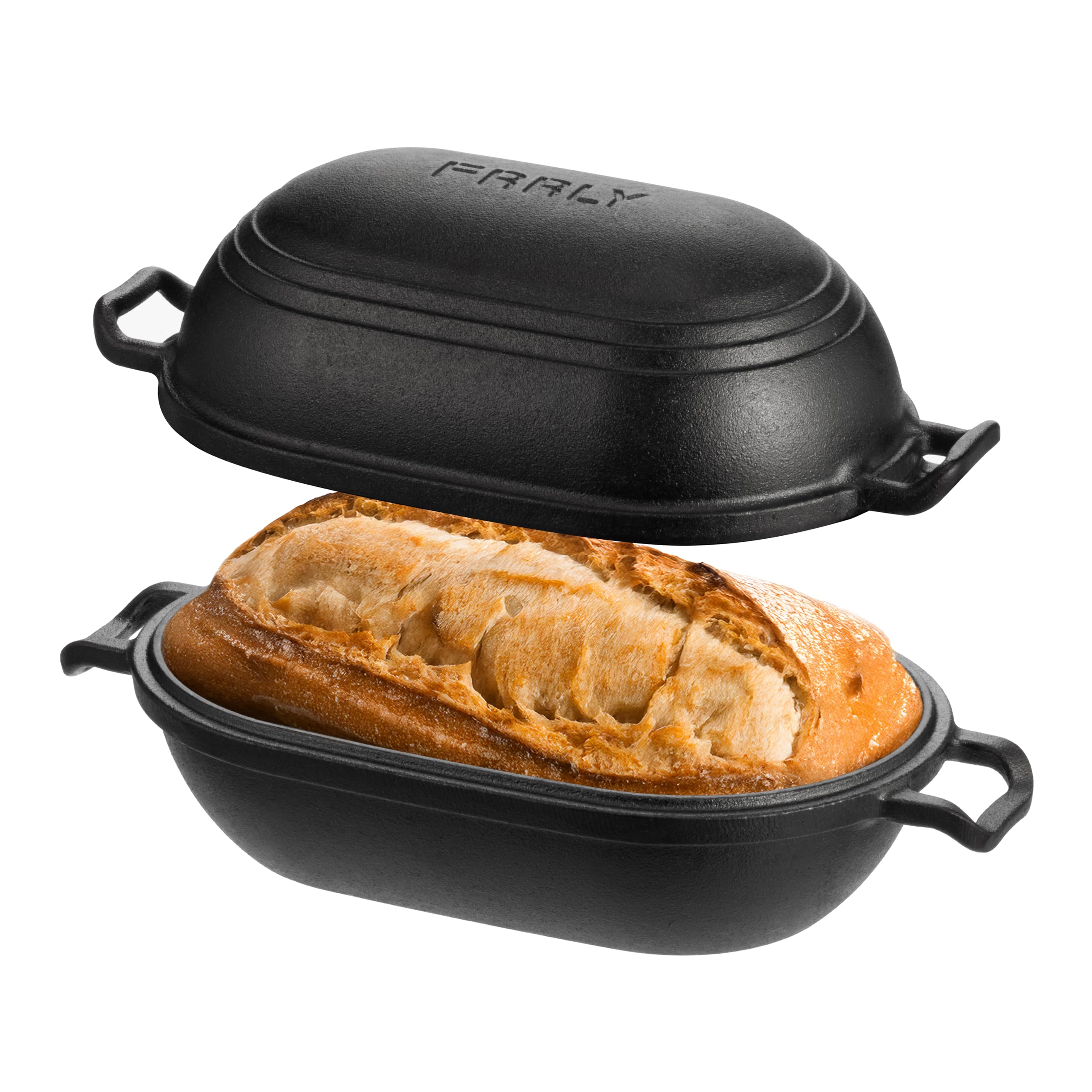 FRRLY Cast Iron Loaf Pan with Lid
