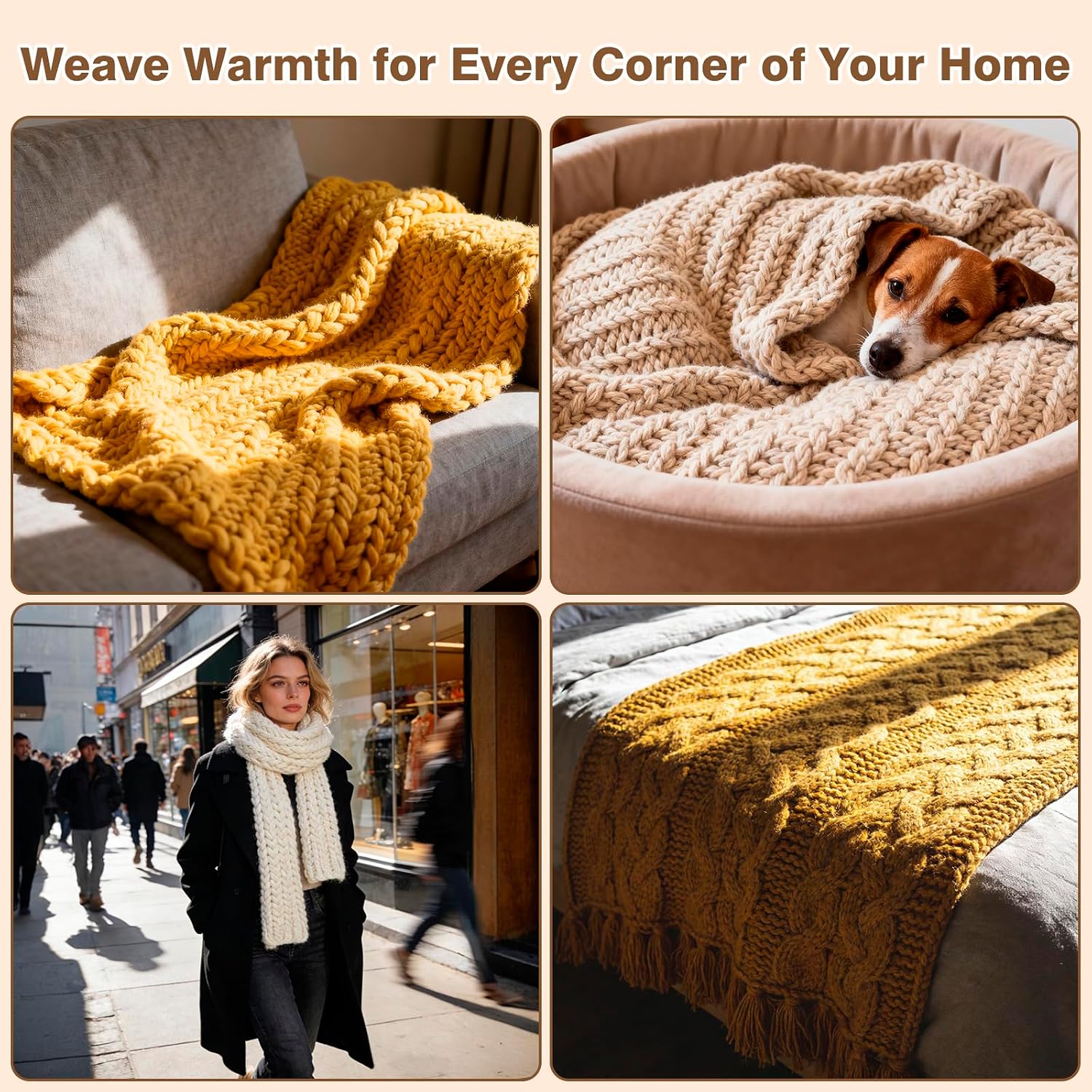 Bounlgsr 47 inch Chunky Blanket Loom for Yarn Crafts and Gifts, Reusable Chunky Yarn Loom with Wooden Peg for Beginners and DIY Craft Enthusiasts