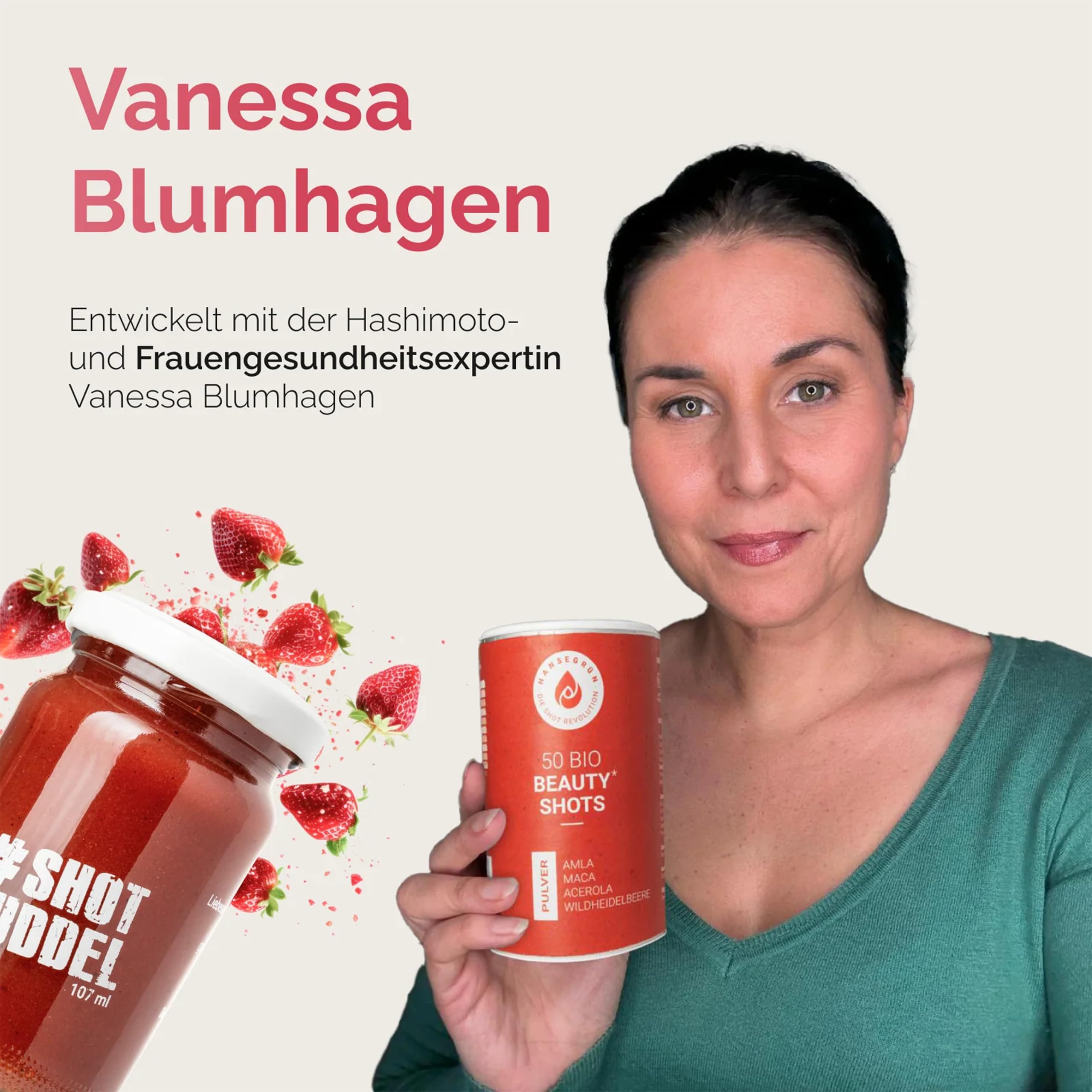Hansegrün - Frauen Starter-Set - Beauty Shots (50 Stk.), Grüne Shots (50 Stk.) & Ingwer Shots (60 Stk.) - für Frauengesundheit ab 30 Jahren², Darmfunktion⁴ & Immunsystem² - zur täglichen Zubereitung