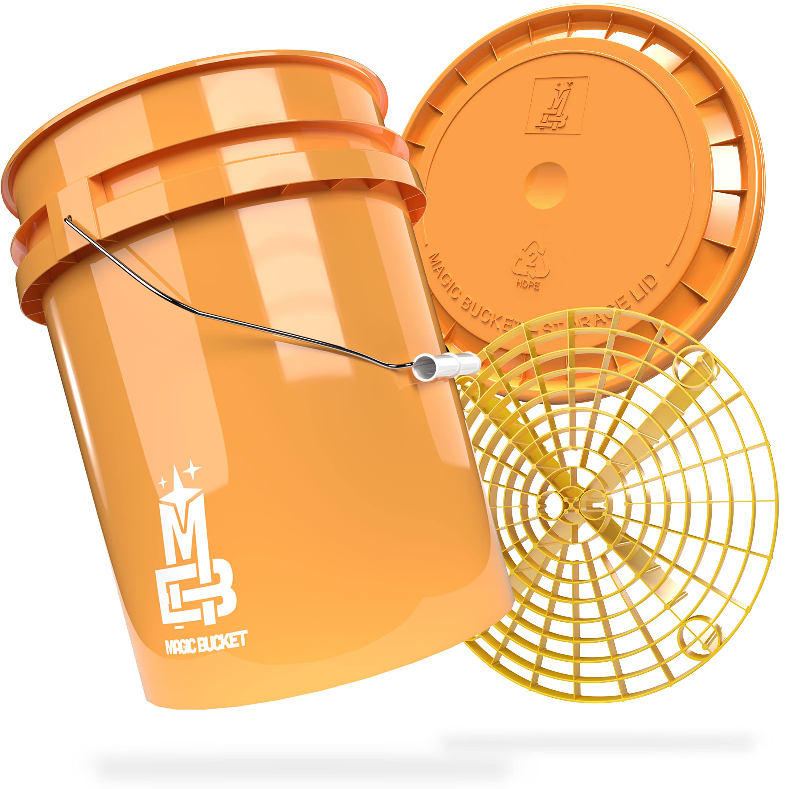 Magic Bucket | Paquete de Lavado a Mano | Cubo de Lavado con Tapa - Cubo Protector de Arena - 5 US GALLONS Aprox. 20 litros | Set de Lavado (selección de Colores)