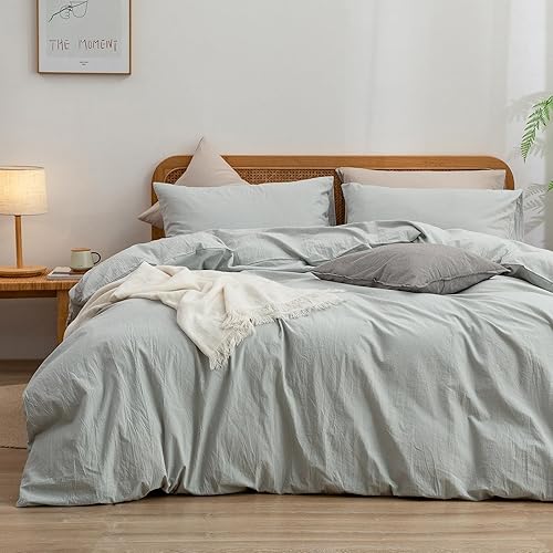 Miniatura 39 de BESTOUCH - Juego de funda de edredón de 100% algodón lavado, tacto supersuave, cómoda, elegante, ligera, juego de ropa de cama de 3 piezas