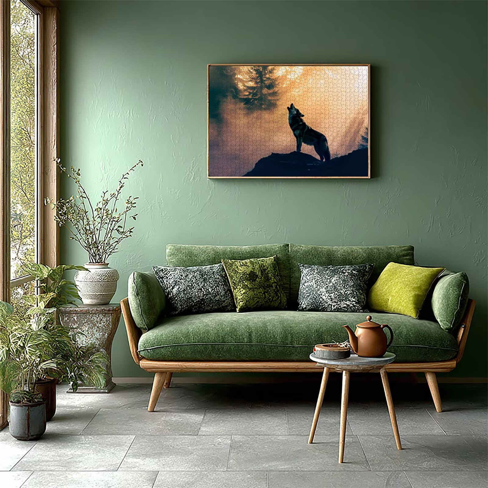 Drewniane puzzle wilka, 141 x 87 cm, motyw zwierzęcy, jigsaw dla dorosłych, 4000 elementów, z pudełkiem, wymagająca gra zagadkowa, prezent dla nastolatków, na prezent i dekorację, odpowiednie dla