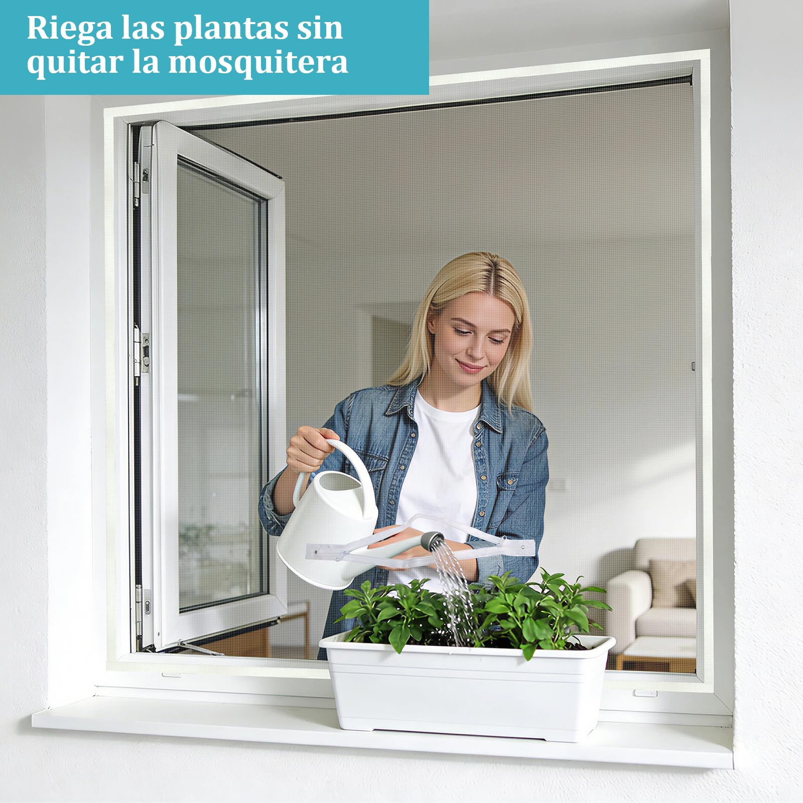 Apalus VP Mosquitera para Ventanas, Mosquitera con Cremallera para Ventanas en la Azotea, DIY Tamaño de la Ventana Maximo 130x150 CM (2 Juegos, Blanco)