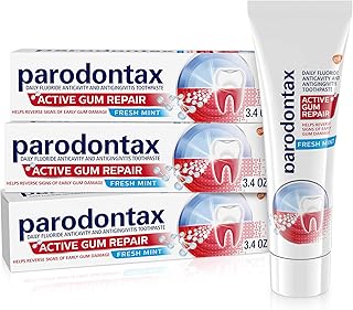 Parodontax Active Gum Repair Toothpaste, Gum Toothpaste To Help Reverse Signs Of Early Gum Disease For Gum Health, Fresh Mint Flavored - 3.4 Oz x 3