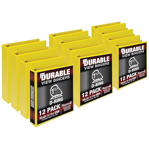 Vista 48 de Samsill Carpeta duradera de 3 anillos de 1 pulgada, fabricada en Estados Unidos, carpeta de anillos en D, cubierta transparente personalizable