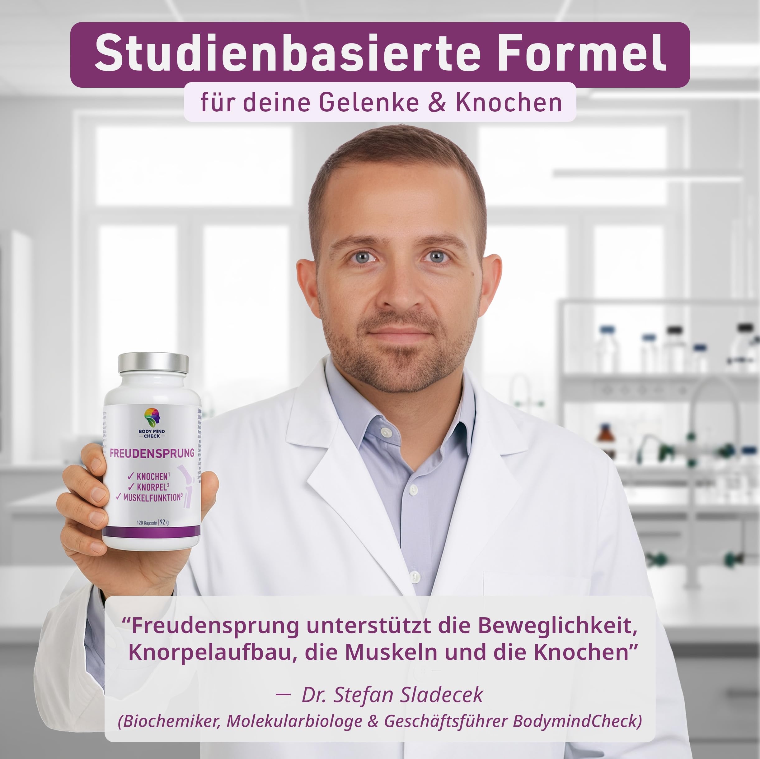 FREUDENSPRUNG für Knochen, Knorpel, Muskelfunktion und mit Weihrauch für die Gelenke - 120 Kapseln mit Glucosamin, Chondoitin, Kollagen, Mangan, Kurkuma, Weihrauch, Vitamin C/D/K - hochdosiert.