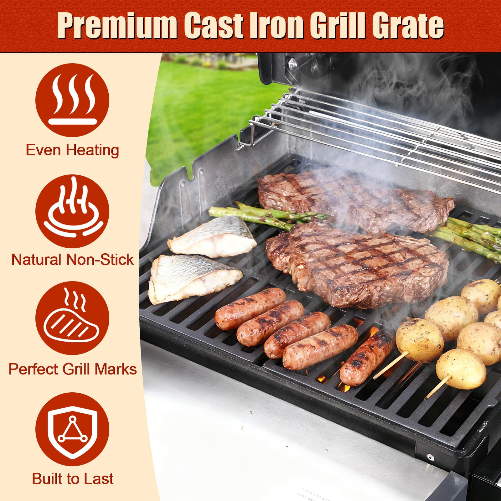 Denmay 44,5 x 26 cm Griglia di cottura per Weber Spirit E-210 E-220 S-210 S-220 2013