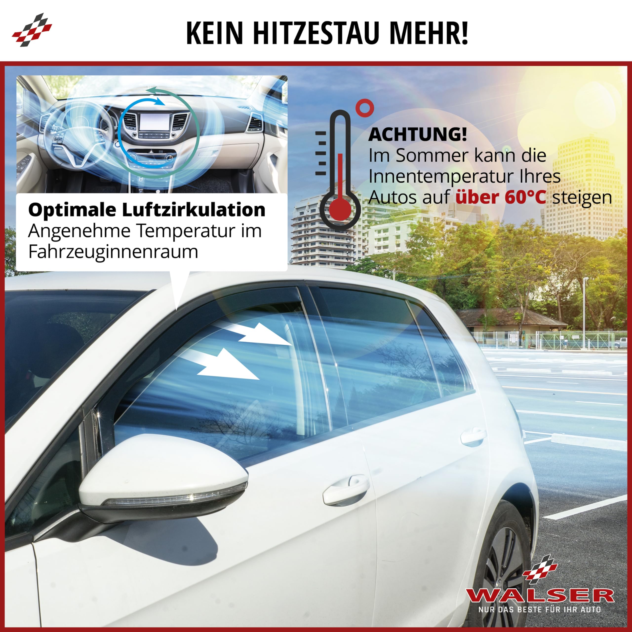 Walser Auto Windabweiser für Suzuki Jimny 07/2018-Heute, Regenabweiser Set 2 STK.