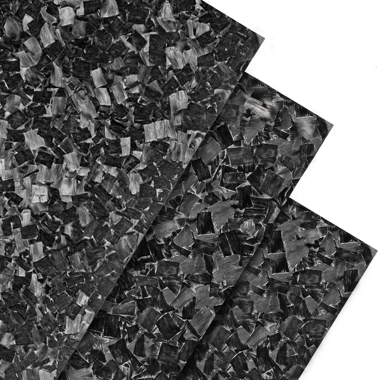 LingXuanGe Forged Carbon Fiber Sheet,Forged Carbon Composite Laminate Plate,Thickness 1mm, 2mm, 3mm, 4mm,5mm,100% Real Carbon Fiber Board Chopped Carbon Fiber Plate(240X240X1.0MM)