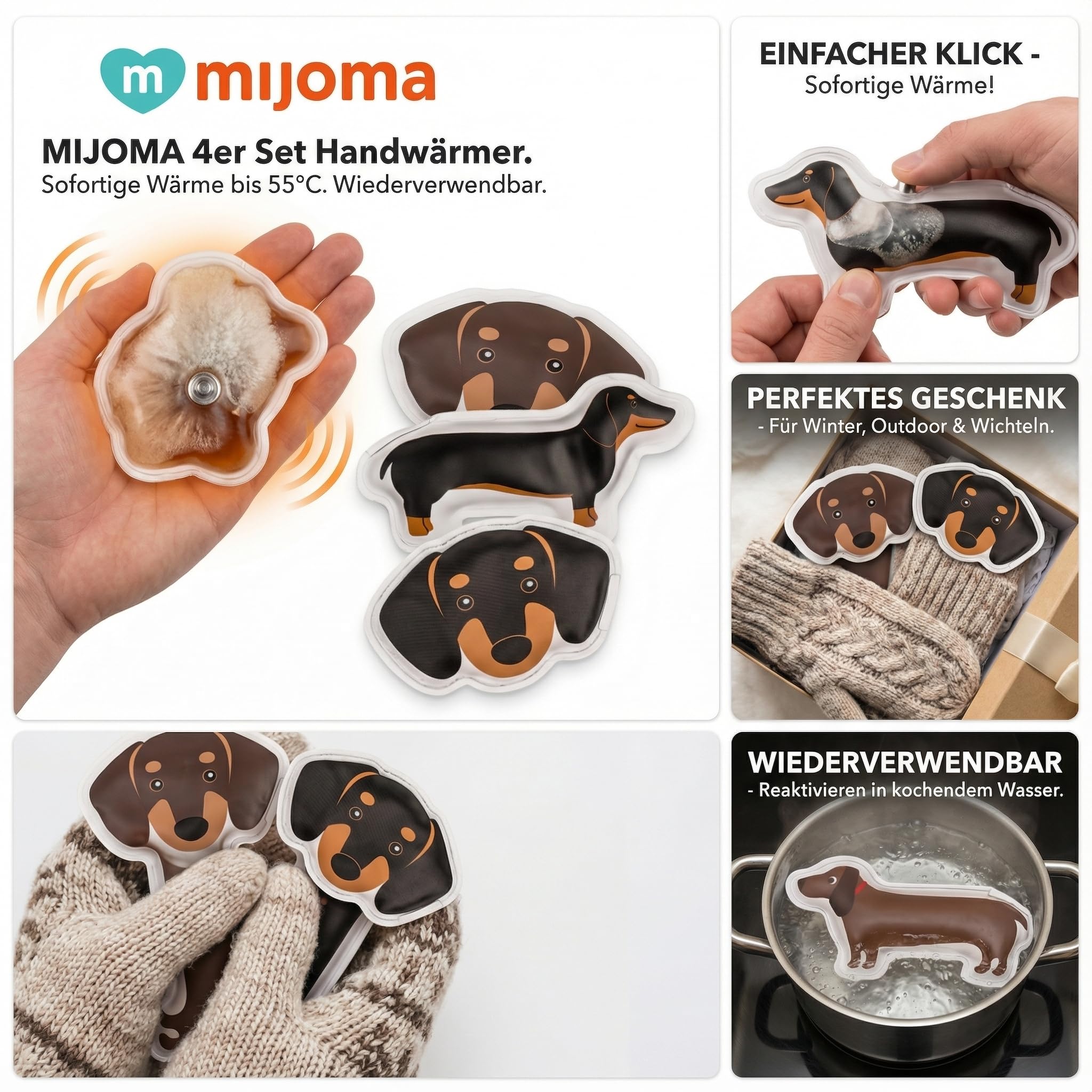 MIJOMA Mijoma Reusable Hand Warmer - Scaldamani Riutilizzabile Unisex Adulto