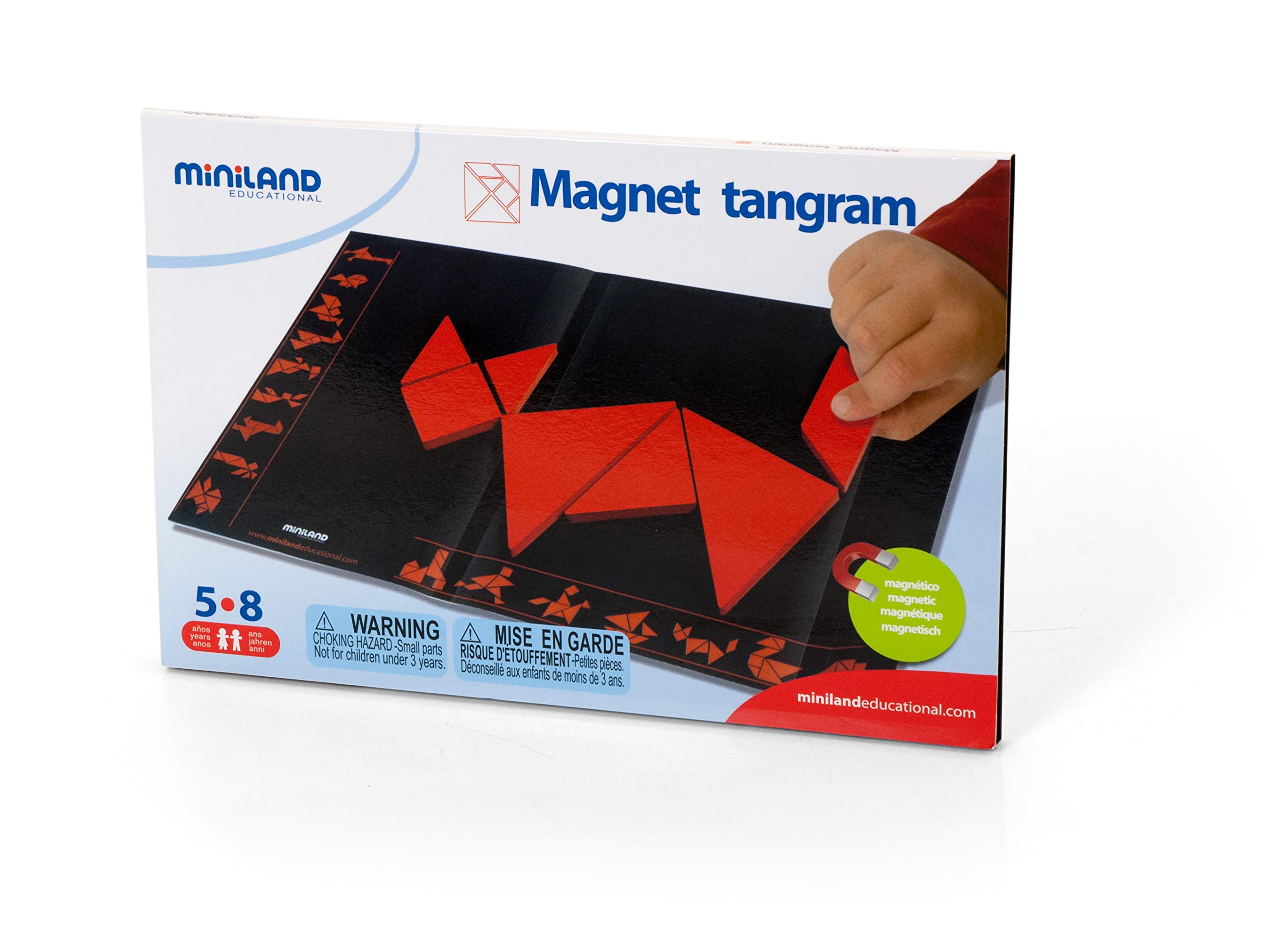 Miniland Transluzentes Tangram-Spiel | Für Leuchttische, 4 Sets Mit 6 Vorlagen