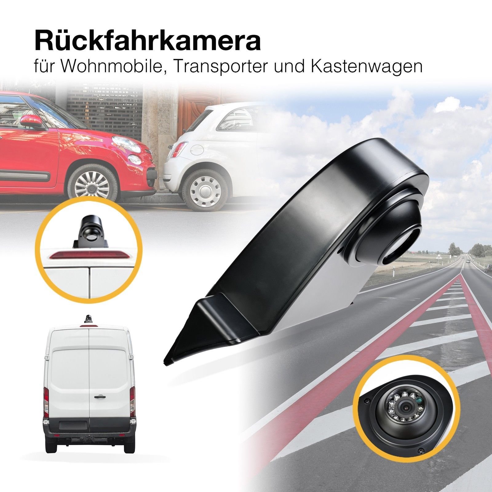 Waterdicht dak achteruitrijcamera kleurcamera vervangt derde remlicht m