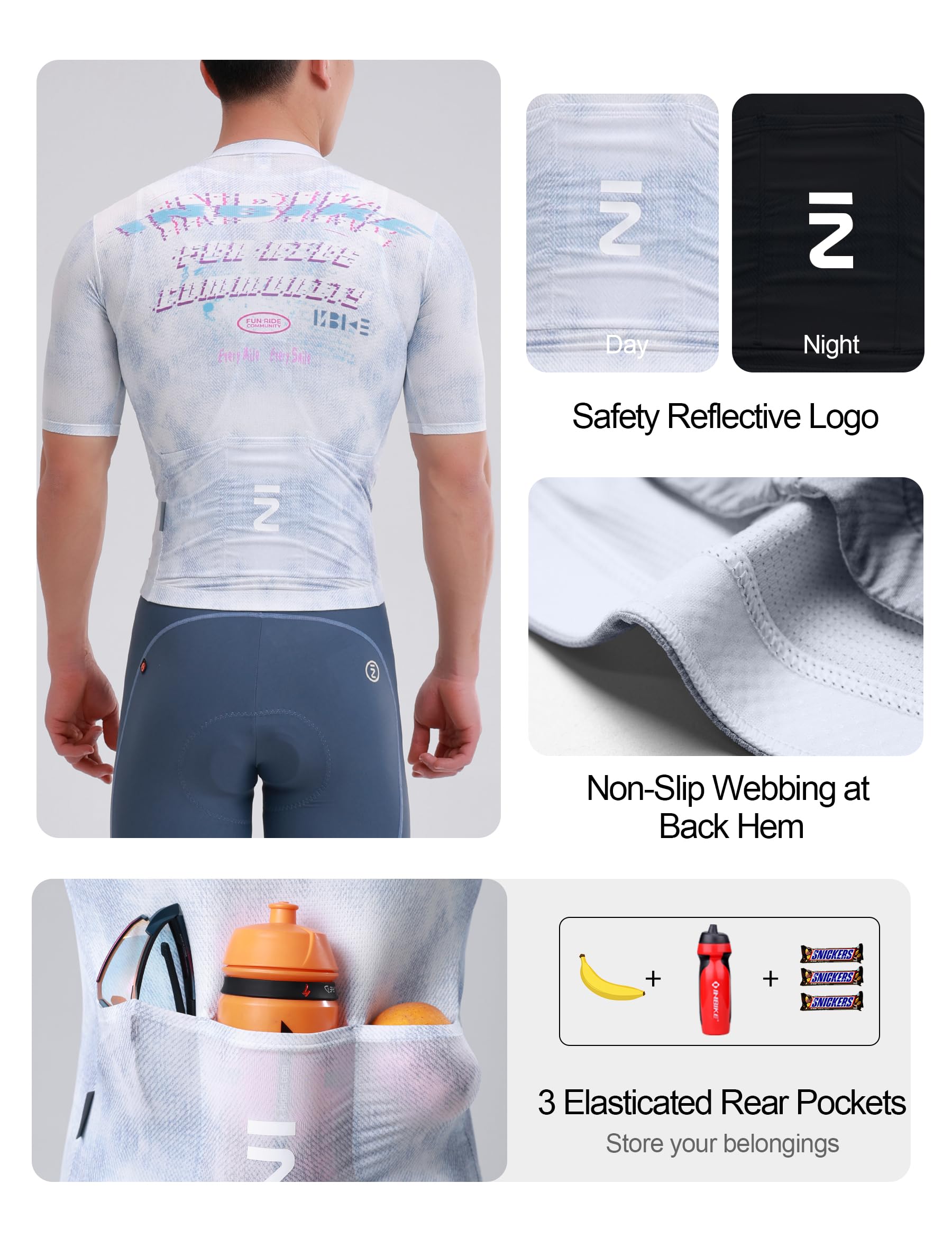 INBIKE Maglia Ciclismo Uomo Maglia MTB Uomo Estiva Traspirante Asciugatura Rapida Leggero Abbigliamento MTB Maglia Bici con Maniche Corte per Ciclismo Corsa Fitness