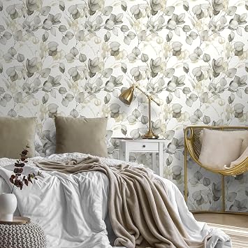 Eucalyptus Leaves Wallpaper Natural/Gold Muriva 210503