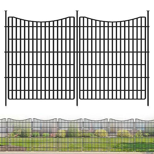 12 Panels Garden Fence Animal Barrier, 33 in(H) X 26