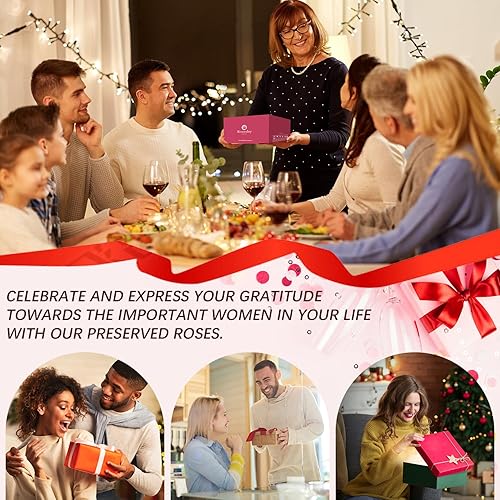 Miniatura 6 de Regalos de rosas para el día de San Valentín para mujeres, 16 rosas rojas preservadas para siempre en caja de regalo, regalo de aniversario del día