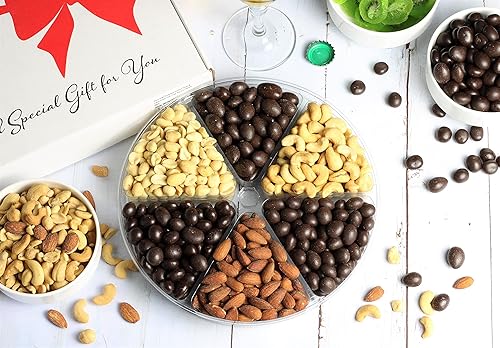 Miniatura 3 de It's Delish - Bandeja de regalo grande de chocolate gourmet y nueces saladas, 6 puntos, caja de regalo para fiestas, eventos, día del padre, día de