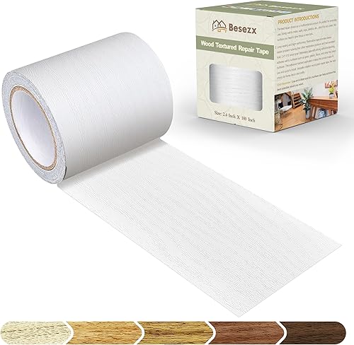 Miniatura 8 de Besezx Cinta de grano de madera, 2.4 x 15 pies, parche autoadhesivo de reparación de grano de madera para mesas, sillas, bricolaje, zócalos,