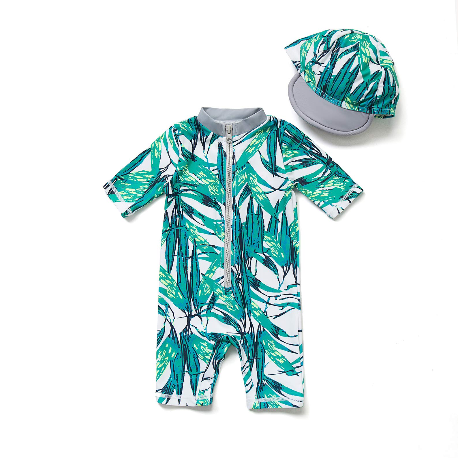 Baby Boys Swimsuit Toddler Bathing Suit Short Sleeve Zipper One