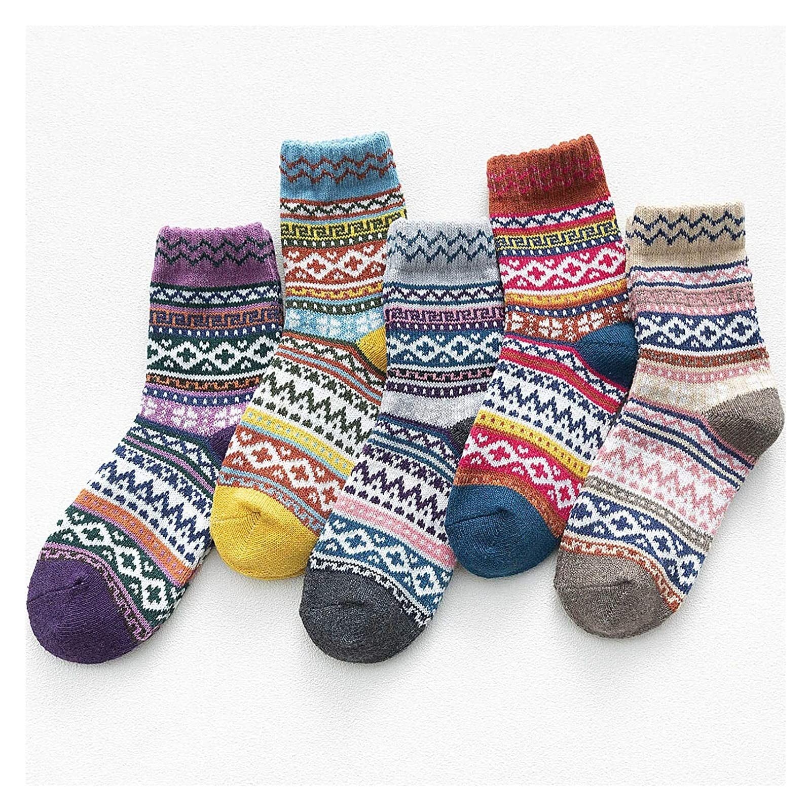 Calzini Termici Calze Invernali 5 Paia Di Calzini Invernali Da Donna Calzini Da Regalo Caldi Per Le Donne Calzini Da Equipaggio Casual Vintage Calzini