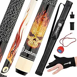 JOSHMAR Taco de bilhar profissional – Taco de sinuca premium feito com design bonito, exclusivo e luxuoso e a melhor qualidade de madeira canadense. Incluindo 4 acessórios para manter seu bastão de