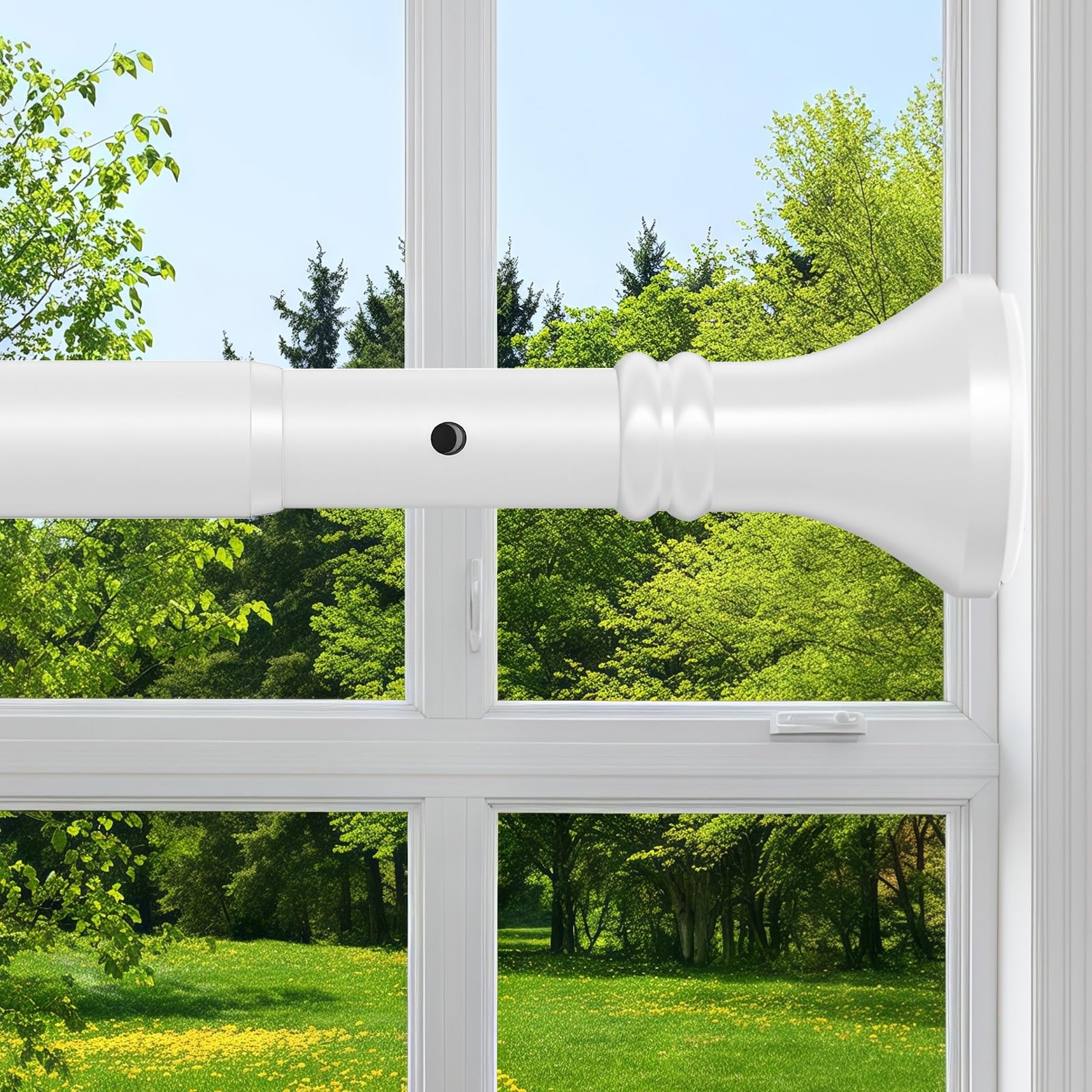 Barra de cortina de ducha ajustable, extralarga, 360-490 cm, acero inoxidable, 32 mm de diámetro, expandible, ideal para baños y cocinas, fácil instalación