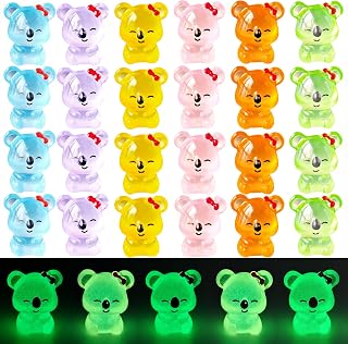 28Pcs Luminous Mini Resin Koala Figurines Glow in The Dark Tiny Resin Animals Koala Figurines Mini Koalas Miniatures for Fairy Garden Moss Landscape Home Decor Outdoor Statues DIY Crafts