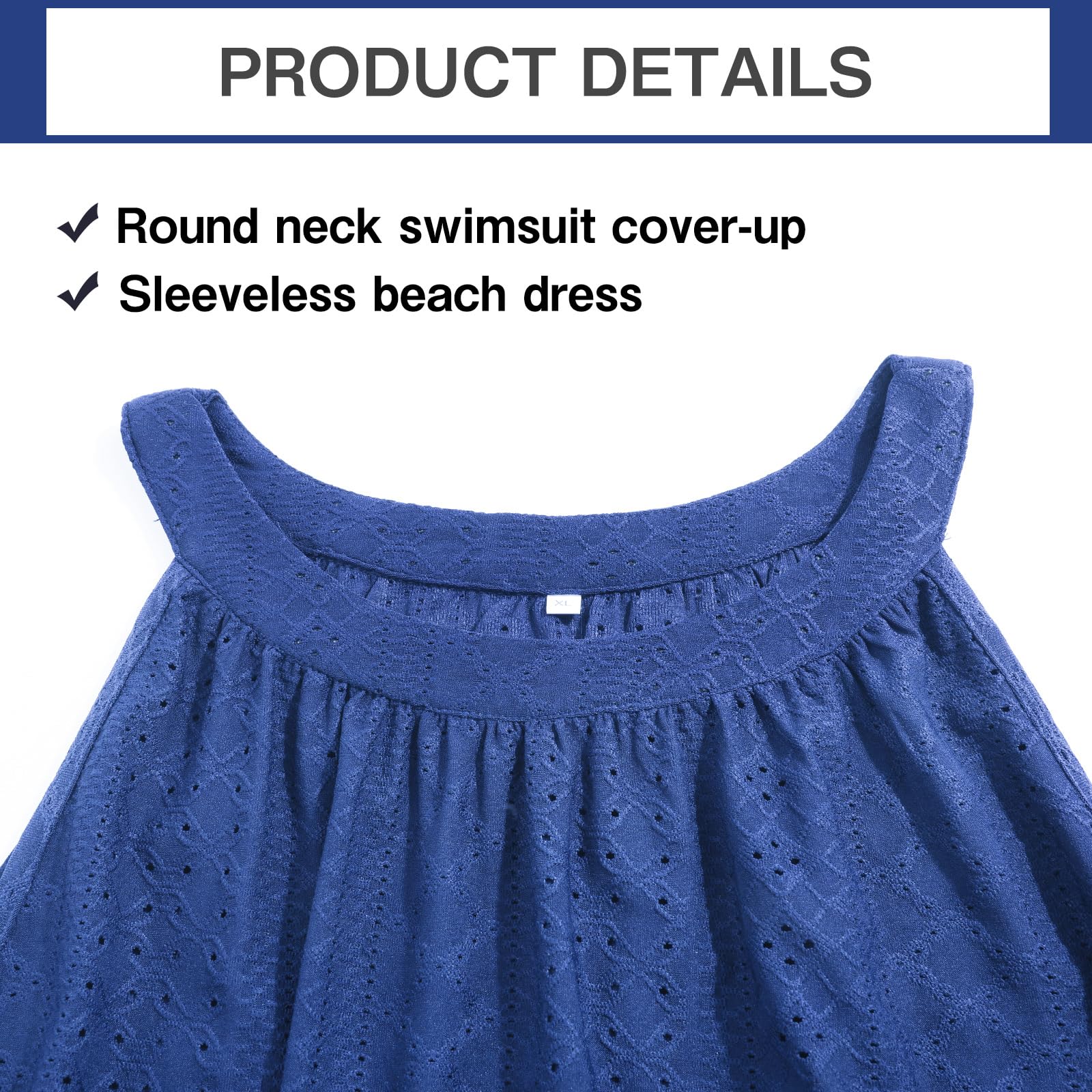 Zetieny Copricostume Donna Vestito Mare Casual Abito da Spiaggia Bikini Cover Up Estivi Senza Maniche Corte Spiaggia Vestiti da Vacanza Beachwear Beach Dress