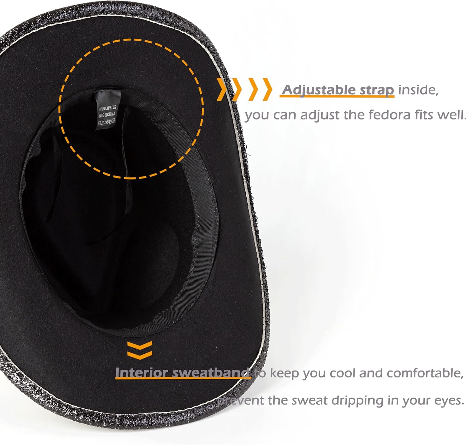 Men & Women Cowboy Hat Western Style Glitter Cosplay Party Costume Hats - Image 3