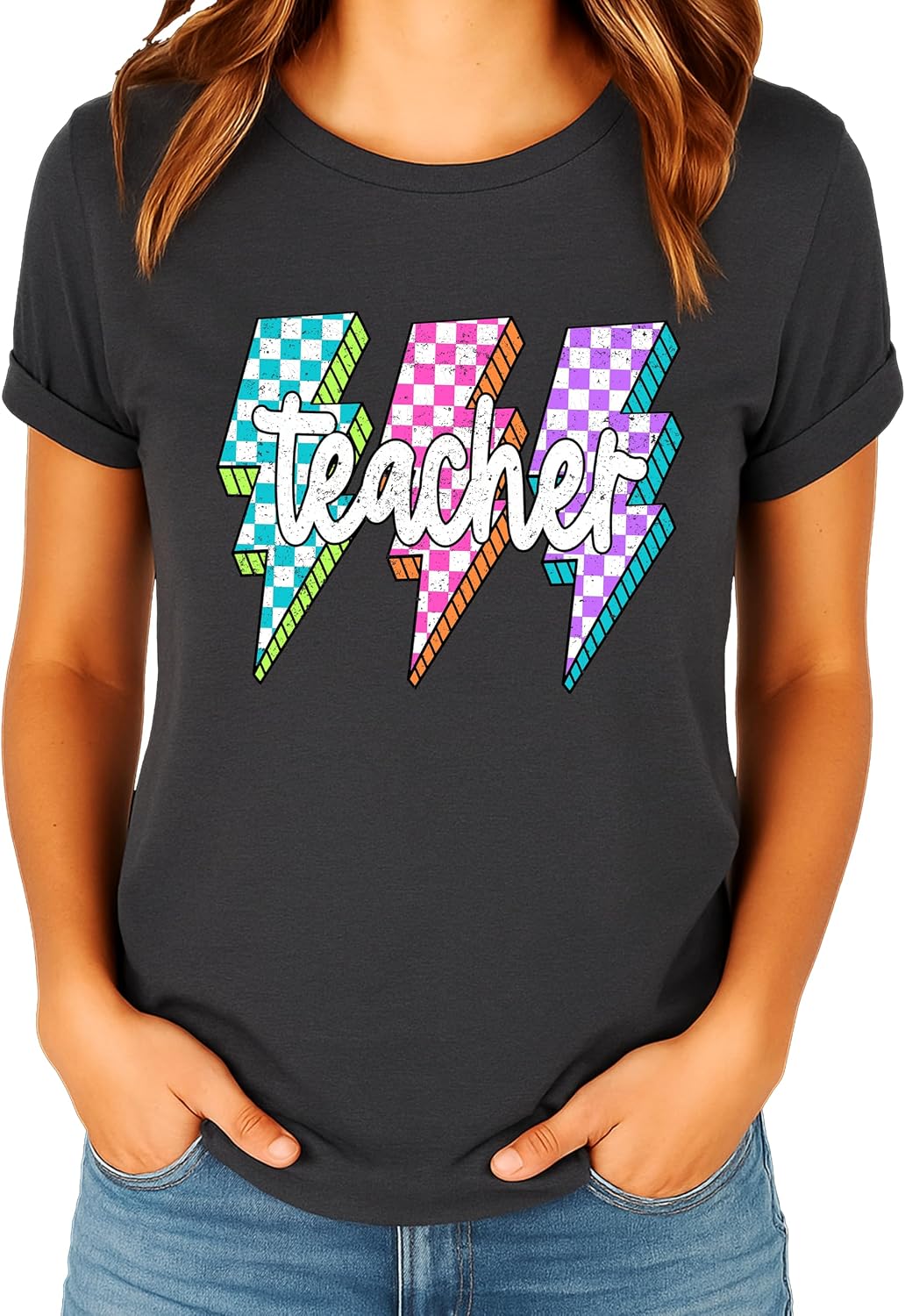 Teacher Lightning Bolt Fun First Day Shirt for Women School Spirit Tee