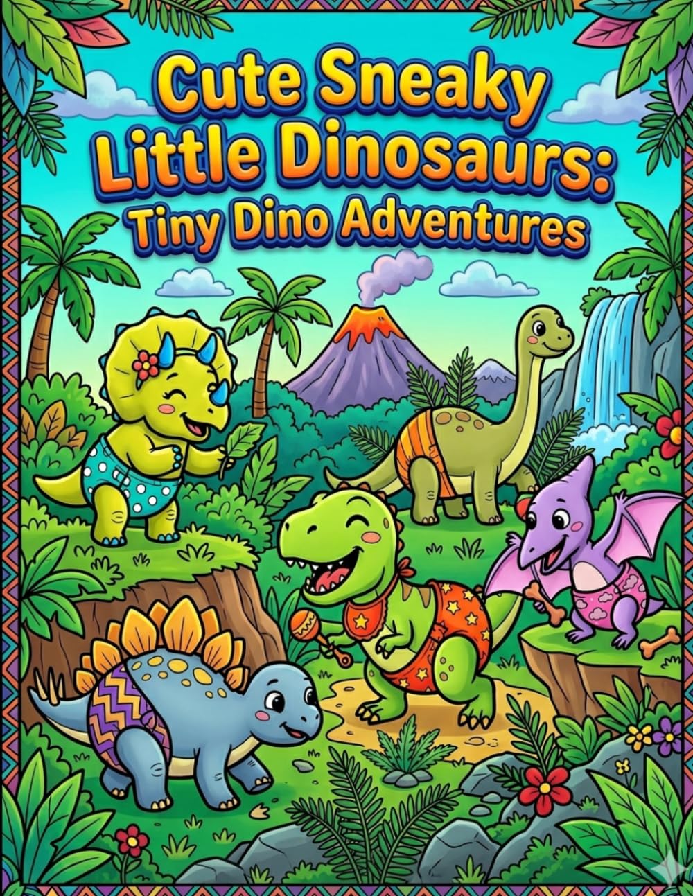 Cute Sneaky Little Dinosaurs: Tiny Dino Adventures: Cute Dinosaur Coloring Book for Kids Ages 4–8 | Fun, Easy & Adorable Designs