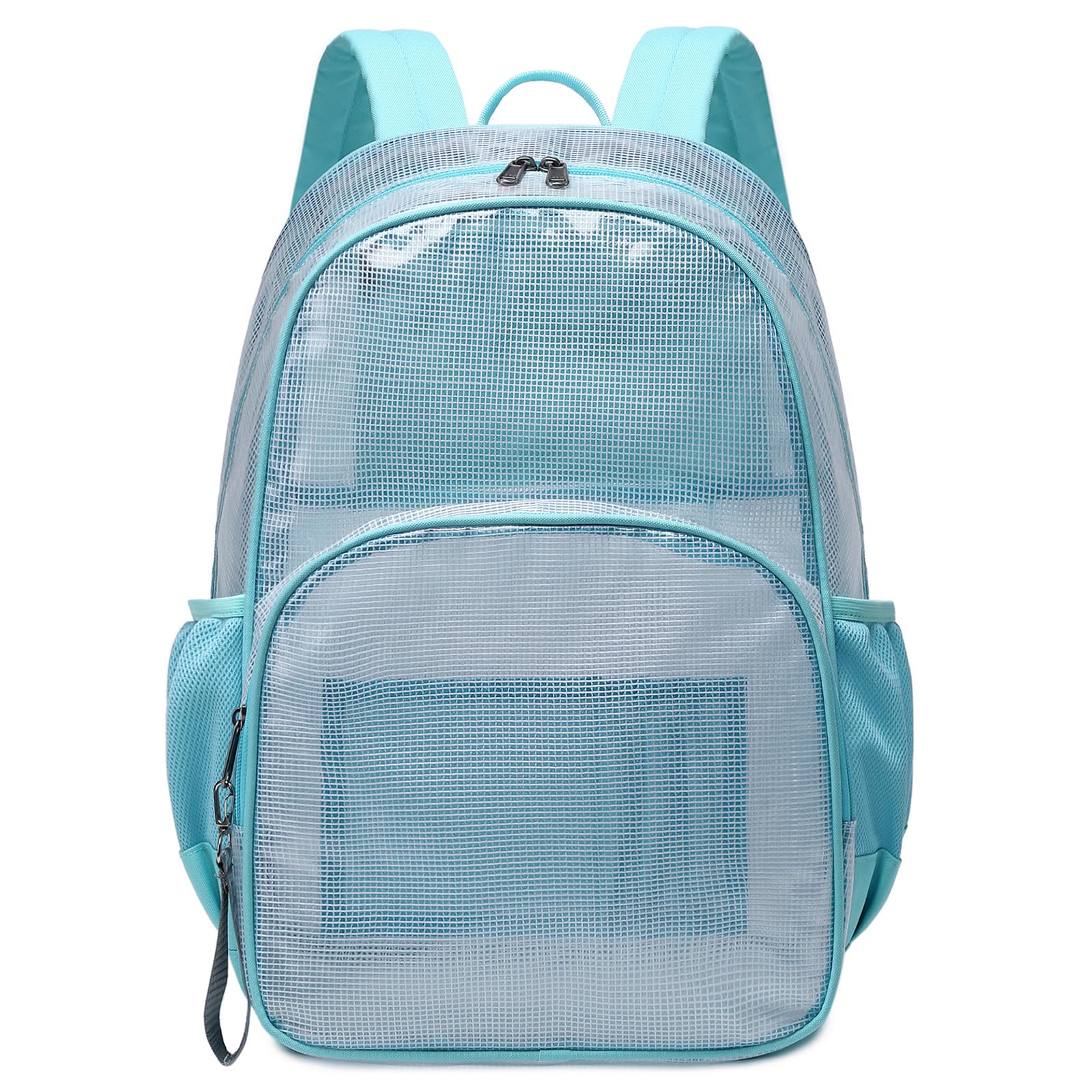 mygreen Heavy Duty Clear Bookbag Durable Plastic Transparent Clear Backpack for School Work Boy Men (Sky Blue, Large)